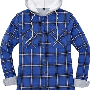 Womens Fleece Hooded Flannel Shirt - new - XL